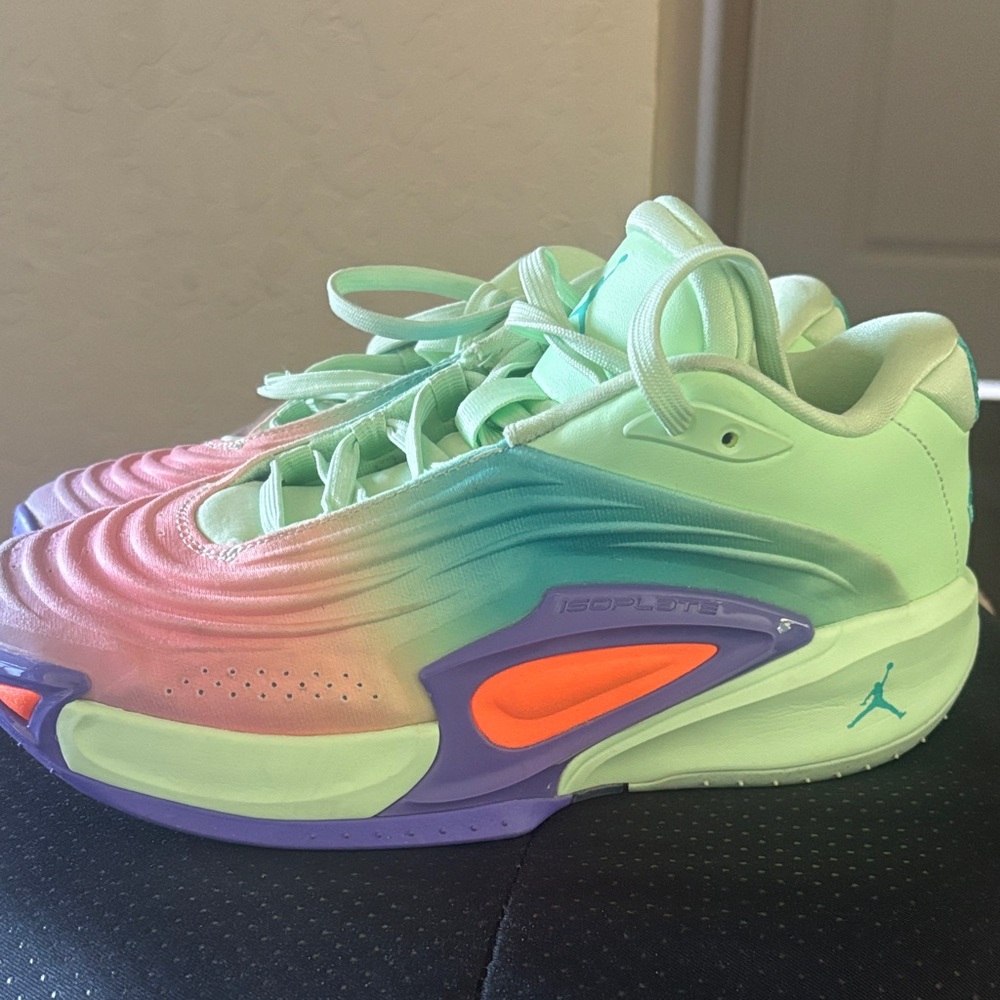 Jordan Luka 3 Sneakers in Mint, Pink, and Purple